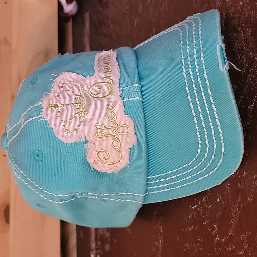 Coffee Queen Distressed Ball Cap